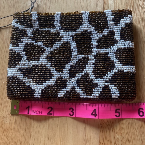 Beaded Brown and White Mini Bag - Picture 9 of 11
